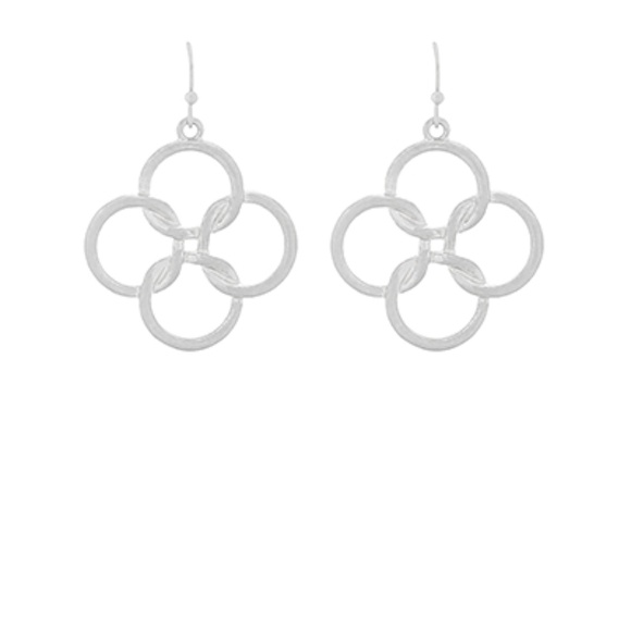 Clover Metal Drop Earrings - Picture 2 of 3